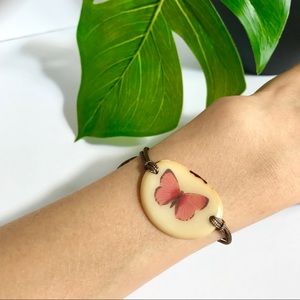 Beautiful tagua butterfly 🦋 adjustable bracelet